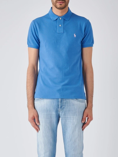 Polo Ralph Lauren Short Sleeve Knite Polo In Indaco