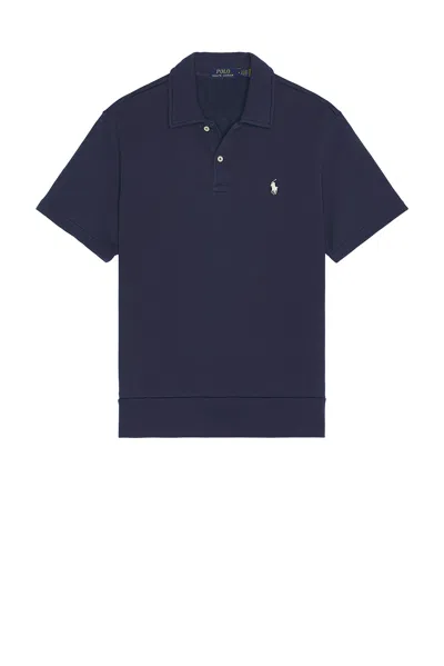 Polo Ralph Lauren Short Sleeve Loopback Terry Polo Sweatshirt In Cruise Navy