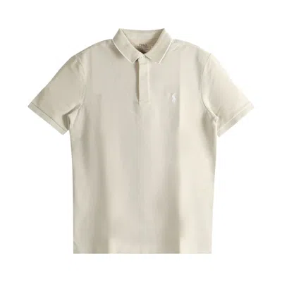 Pre-owned Polo Ralph Lauren Short-sleeve Oxford Polo W/ Knit Collar 'classic Khaki/white' | Tan | Men's Size M In Brown