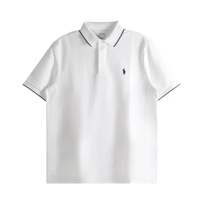 Pre-owned Polo Ralph Lauren Short-sleeve Oxford Polo W/ Knit Collar 'white' | Men's Size S