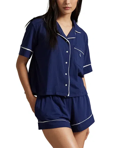 Polo Ralph Lauren Short Sleeve Pajama Set In Blue