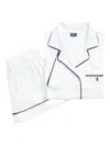 Polo Ralph Lauren Short Sleeve And Shorts Piped Pajama Set In White