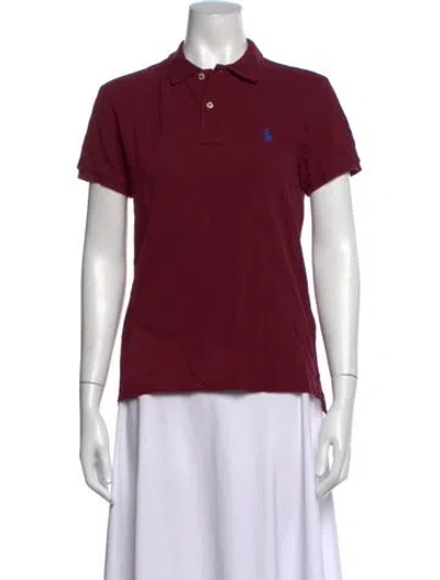 Pre-owned Polo Ralph Lauren Short Sleeve Polo In Burgundy
