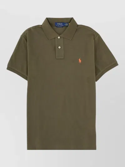 Polo Ralph Lauren Short Sleeve Polo Collar Knit Shirt In Green