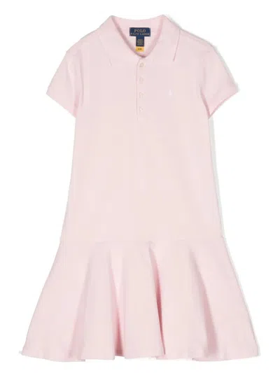 Polo Ralph Lauren Short Sleeve Polo Neck Dress In Pink