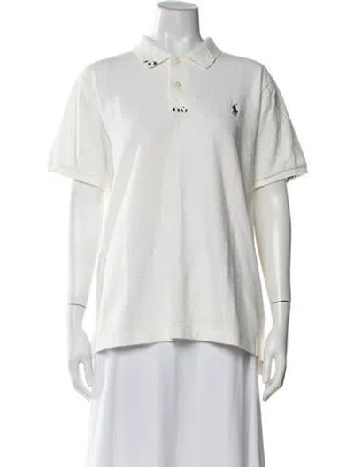 Pre-owned Polo Ralph Lauren Short Sleeve Polo In Neutrals/white