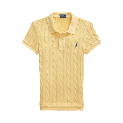 Pre-owned Polo Ralph Lauren Short-sleeve Polo Shirt 'fall Yellow' | Women's Size L