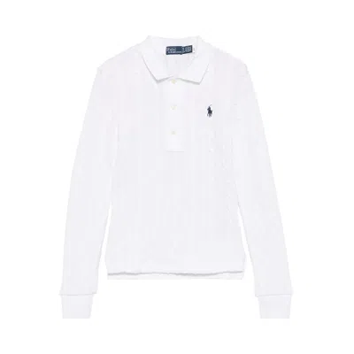 Pre-owned Polo Ralph Lauren Short-sleeve Polo Shirt 'white' | Women's Size L