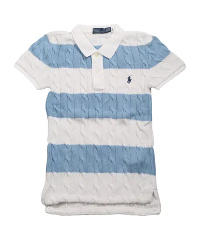Polo Ralph Lauren Striped Cable-knit Polo Shirt In White