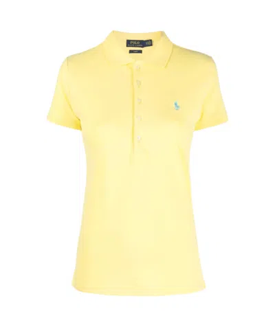 Polo Ralph Lauren Julie Slim Fit Five Button Polo Shirt In Yellow