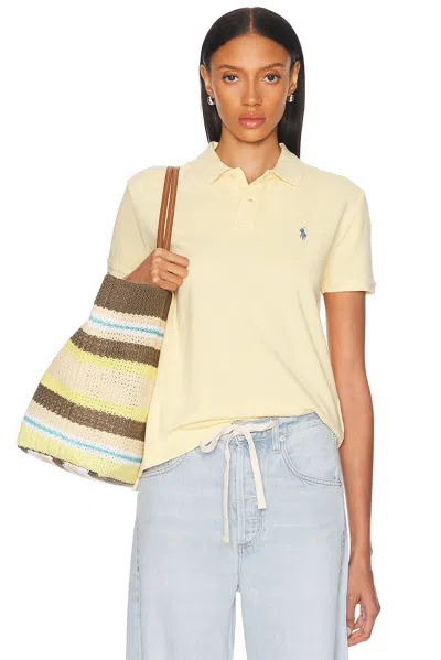 Polo Ralph Lauren Short Sleeve Polo Top In Yellow
