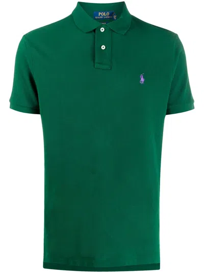 Polo Ralph Lauren Short Sleeve Polo With Buttons And Logo In Green