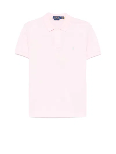 Polo Ralph Lauren Short Sleeve Polo With Contrast Logo In Neutral