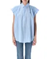 Polo Ralph Lauren Sleeveless Linen Popover Shirt In Lightblue