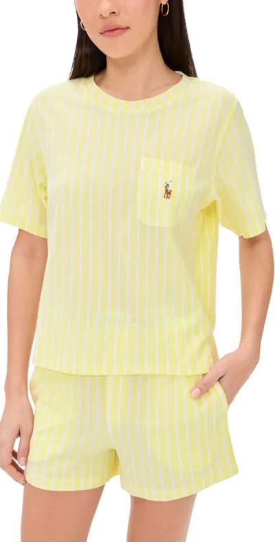 Polo Ralph Lauren Short Sleeve Short Set In Brown