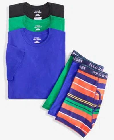 Polo Ralph Lauren Short Sleeve Sleep Shirt Boxer Briefs Exclusively At Macys In Rugby Royal,billiard Green,polo Black