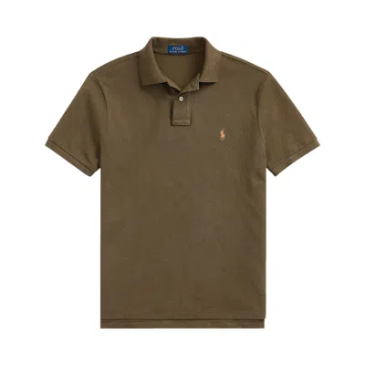 Pre-owned Polo Ralph Lauren Short-sleeve Slim Fit Mesh Polo 'canopy Olive' | Tan | Men's Size S