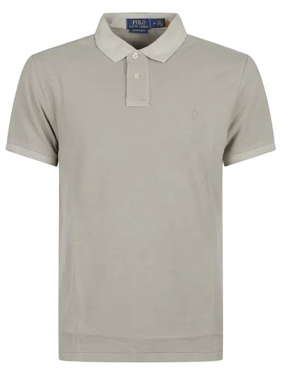 Polo Ralph Lauren Short Sleeve Slim Polo Shirt In Gray