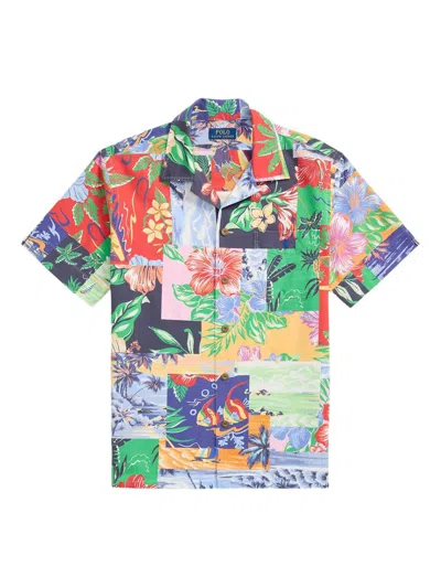 Polo Ralph Lauren Short Sleeve-sport Shirt Clothing In 6713 Beach Bazaar Patchwork