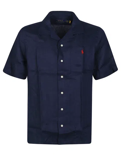 Polo Ralph Lauren Short Sleeve Sport Shirt In Newport Navy