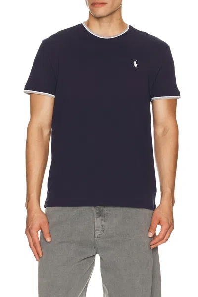Polo Ralph Lauren Short Sleeve Stretch Mesh Crewneck Tee With Tipping Collar In Multi