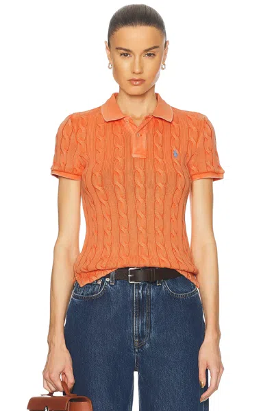 Polo Ralph Lauren Short Sleeve Sweater In Kona Orange