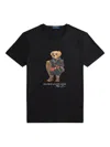 Polo Ralph Lauren Mens Fa25 Black Holiday Bear Bear-print Short-sleeve Cotton T-shirt In Black