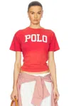Polo Ralph Lauren Logo Cotton Jersey Crewneck Tee In Sunrise Red