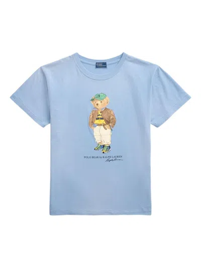 Polo Ralph Lauren Short Sleeve T-shirt With Bear Print In Blue