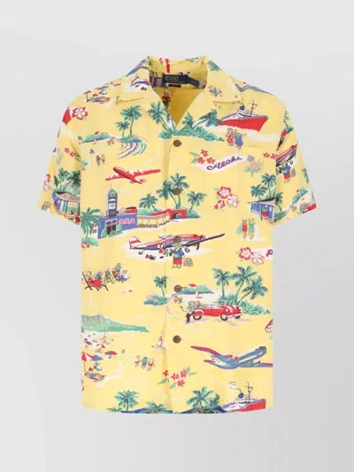 Polo Ralph Lauren Short Sleeve Tropical Print Shirt With Chest Pocket In Multi