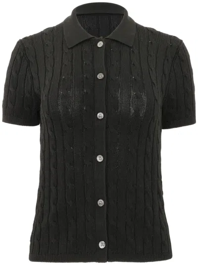 Polo Ralph Lauren Short-sleeved Cardigan In Black