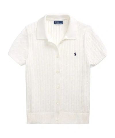 Polo Ralph Lauren Short-sleeved Knitted Cardigan In White