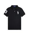 Polo Ralph Lauren Big Pony Cotton Mesh Polo Shirt In Black