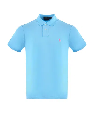 Polo Ralph Lauren Short-sleeved Polo Shirt In Turquoise