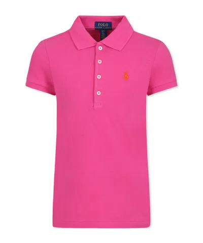 Polo Ralph Lauren Kids' Short-sleeved Polo Shirt In Pink