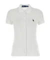 Polo Ralph Lauren Stretch Piquet Shirt With Ribbed Collar In White