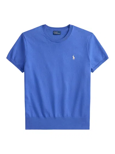 Polo Ralph Lauren Short-sleeved Shirt With Logo In Blue