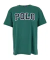 Polo Ralph Lauren Green Crewneck T-shirt With Logo Lettering On The Fornt And Pony Embroidery On The Front