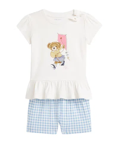 Polo Ralph Lauren Short-sleeved T-shirt And Shorts Set In White