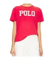 Polo Ralph Lauren Logo Cotton Jersey Crewneck Tee In Red