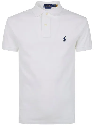 Polo Ralph Lauren Short Sleeves Knit Classic Logo Polo Shirt In White