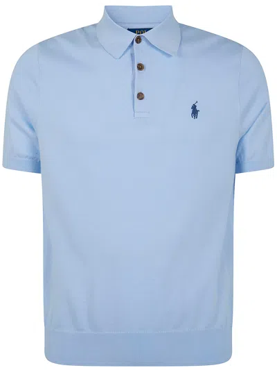 Polo Ralph Lauren Short Sleeves Knit Polo Neck Sweater In Multi