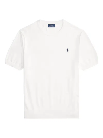Polo Ralph Lauren Short Sleeves Knit Round Neck Sweater In White
