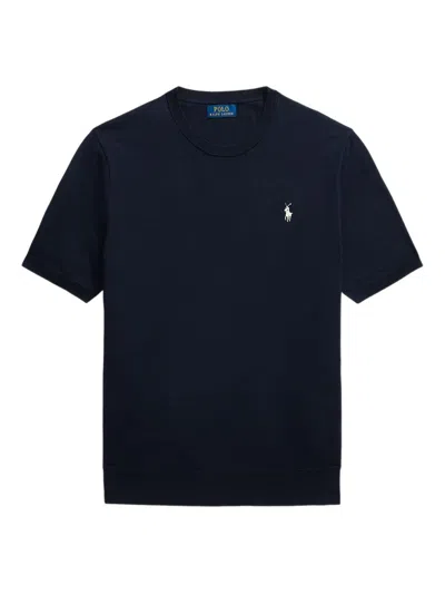 Polo Ralph Lauren Short Sleeves Knit Round Neck Sweater In Blue