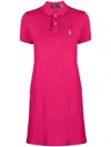 Polo Ralph Lauren Short Sleeves Polo Neck Dress In Pink