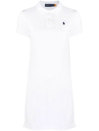POLO RALPH LAUREN SHORT SLEEVES POLO NECK DRESS,211.799490 094 017 C7916 WHITE