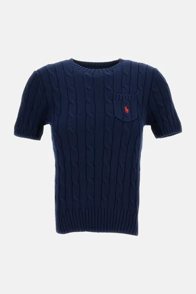 Polo Ralph Lauren Short Sleeves Sweater In Blue