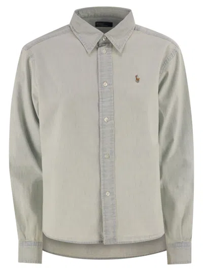 Polo Ralph Lauren Short Square Chambray Shirt In Blue
