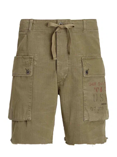 Polo Ralph Lauren Mens Basic Olive Patch-pocket Panelled Cotton Cargo Shorts In Multi