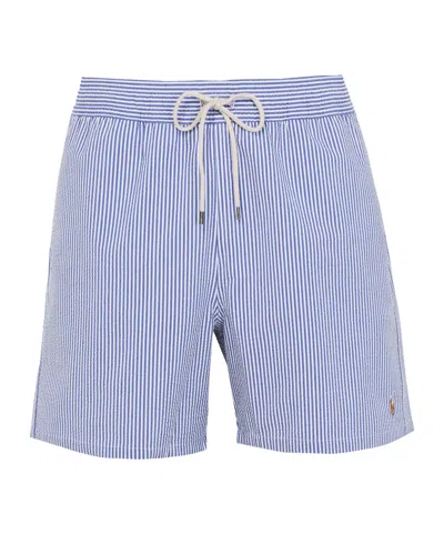 Polo Ralph Lauren Traveler Seersucker Swim Trunks In Blue